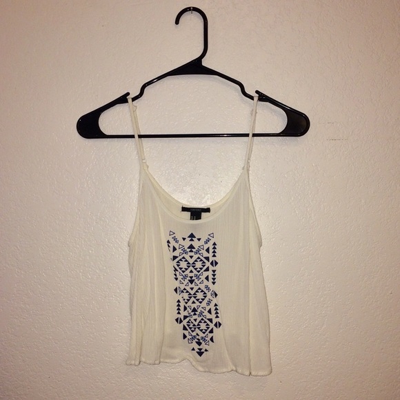 Off White Sheer Crop Top - Picture 1 of 3